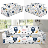 Cute Sleeping Sheep Moon Cloud Pattern Sofa Slipcover