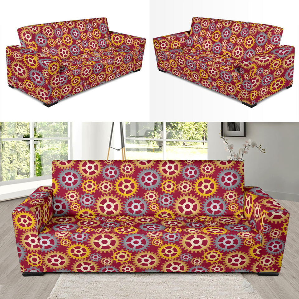Gear Pattern Print Design 04 Sofa Slipcover