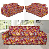 Gear Pattern Print Design 04 Sofa Slipcover