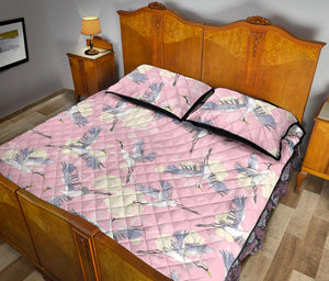 Japanese crane rose pattern Quilt Bed Set
