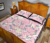 Japanese crane rose pattern Quilt Bed Set