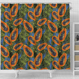 Colorful Papaya Tropical Leaves Shower Curtain Fulfilled In US