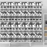 Camel Polynesian Tribal Pattern Shower Curtain Fulfilled In US