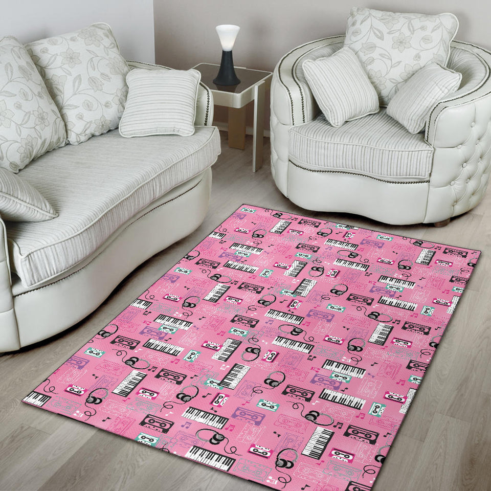 Piano Pattern Print Design 01 Area Rug