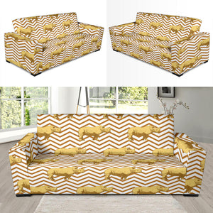 Rhino Yellow Theme Pattern Sofa Slipcover