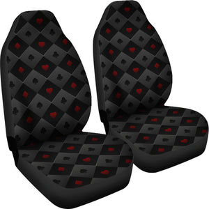 Casino Cards Suits Pattern Print Design 05 Universal Fit Car Seat Covers