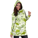 Cute Frog Dragonfly Pattern Women'S Hoodie Dress