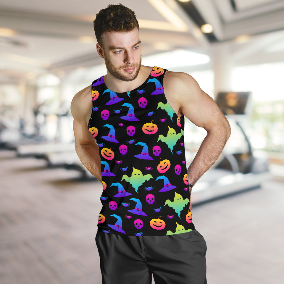 Colorful halloween background Men Tank Top