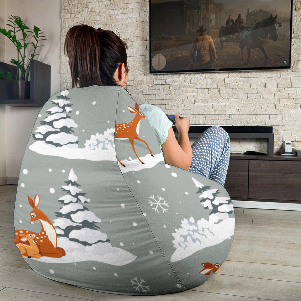 Beautiful Deers Winter Christmas Bean Bag Cover