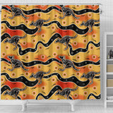 Kangaroo Australian Aboriginal Art Pattern Shower Curtain Fulfilled In US