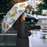 Siberian Husky And Colorful Circle Pattern Umbrella