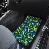 Lime Ice Flower Pattern Front Car Mats