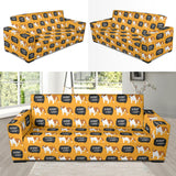 English Bulldog Pattern Print Design 04 Sofa Slipcover