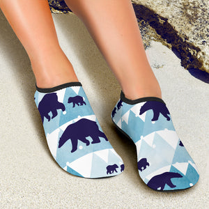 Polar Bear Winter Snow Pattern Aqua Shoes