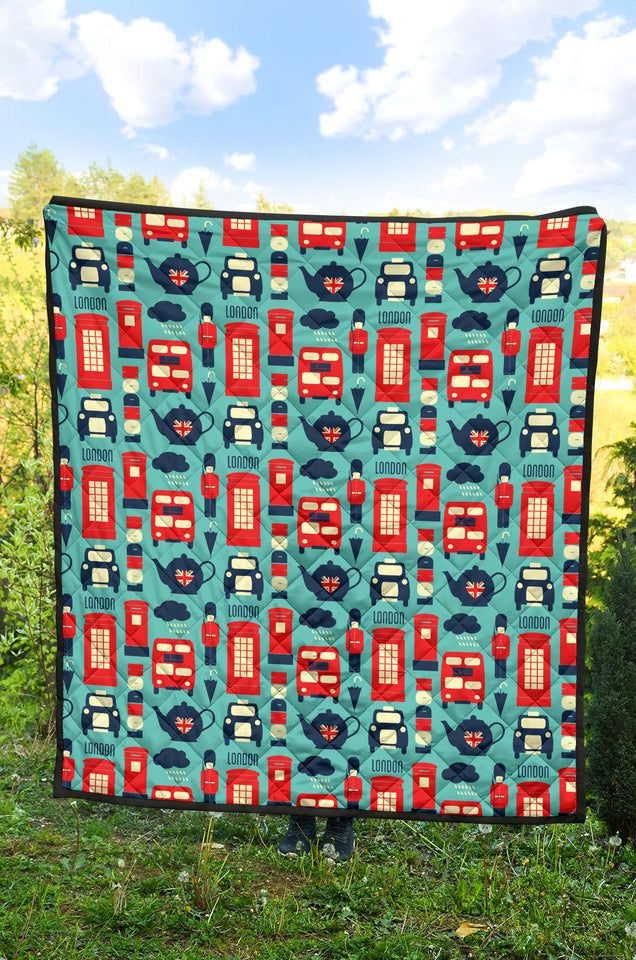 British Pattern Print Design 04 Premium Quilt