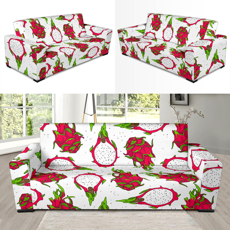 Dragon Fruits White Background Sofa Slipcover