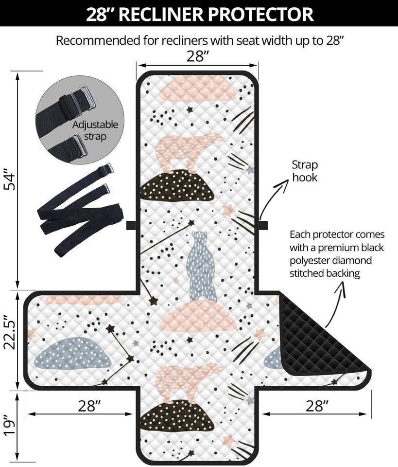 Polar bears star poka dot pattern Recliner Cover Protector