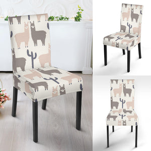 Llama Alpaca Pattern Dining Chair Slipcover