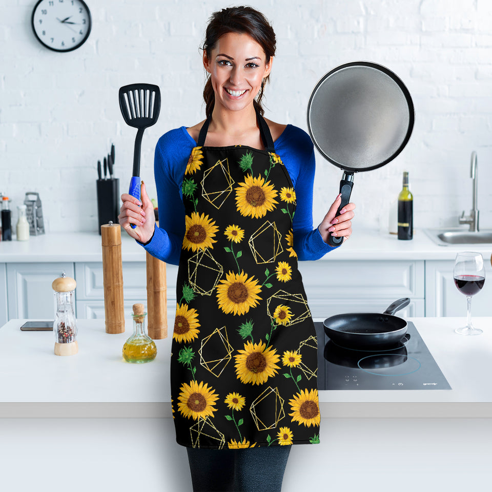 Sunflower Golden Polygonal Shapes Adjustable Apron