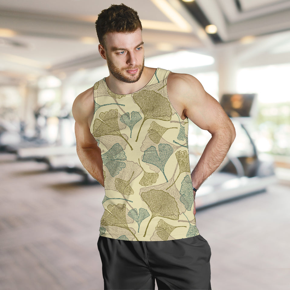 Ginkgo leaves design pattern Men Tank Top