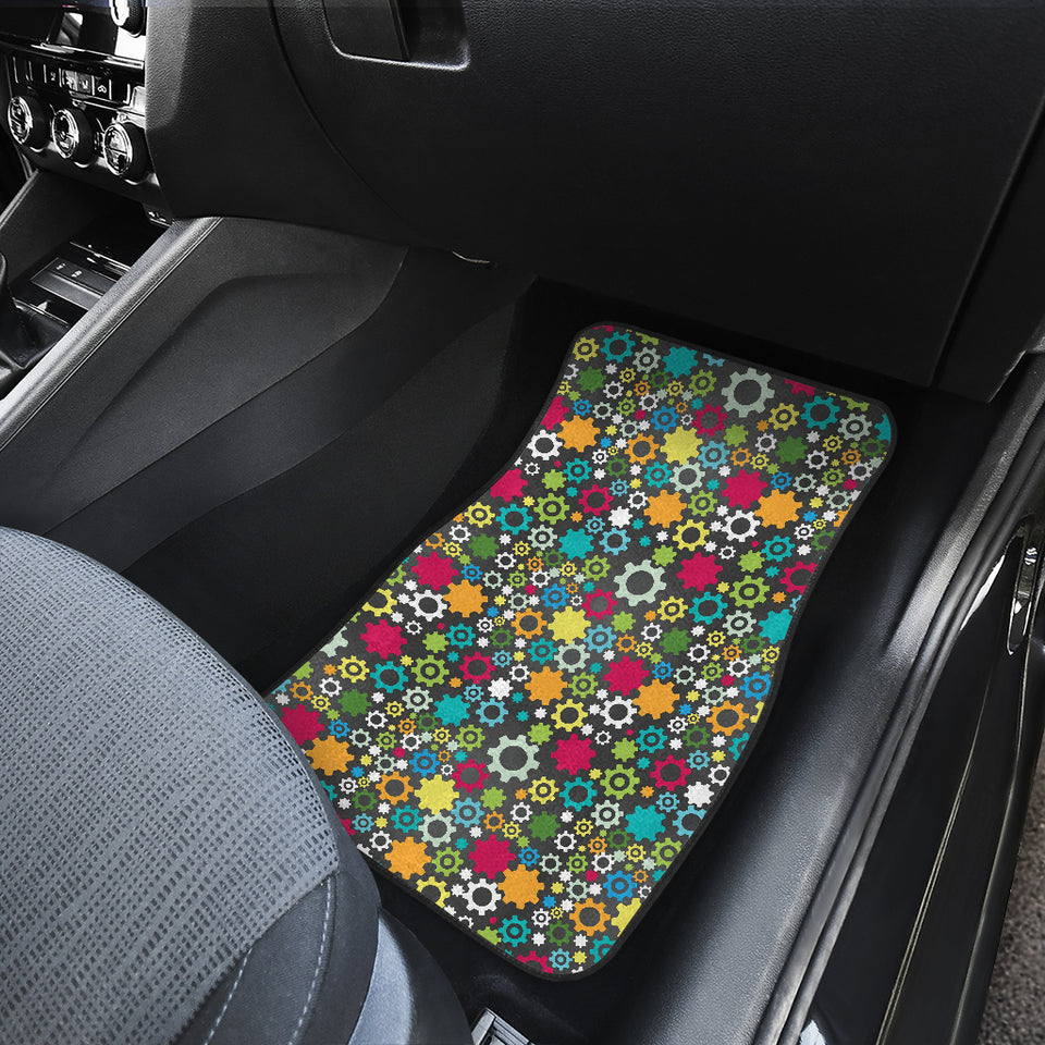 Gear Pattern Print Design 03 Front Car Mats