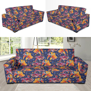 Goldfish Pattern Print Design 05 Sofa Slipcover