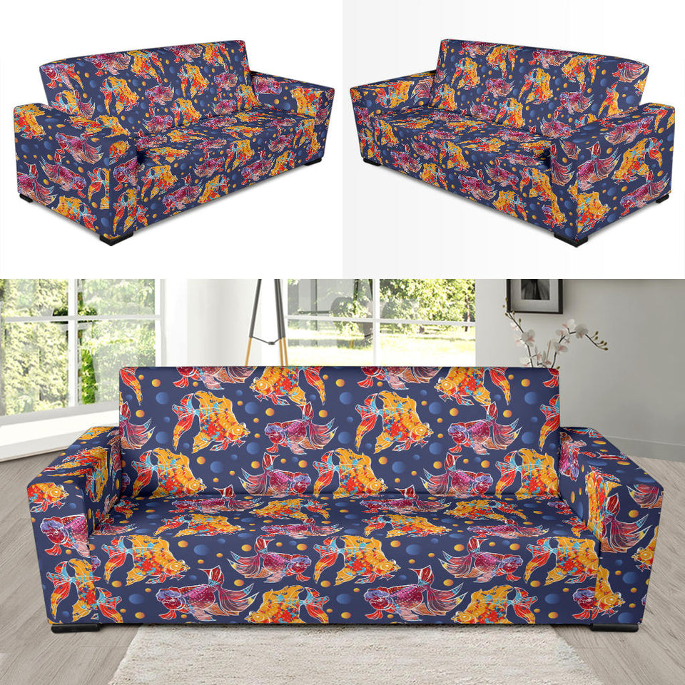 Goldfish Pattern Print Design 05 Sofa Slipcover