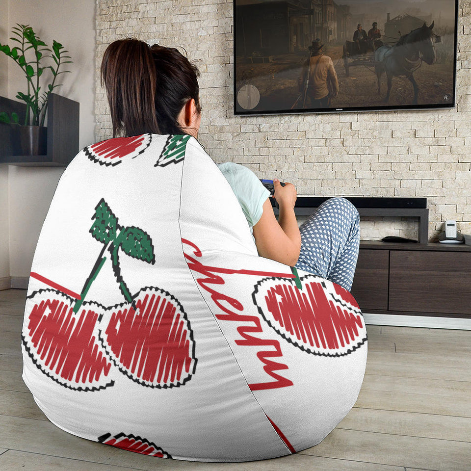 Hand Drawn Cherry Pattern Bean Bag Cover