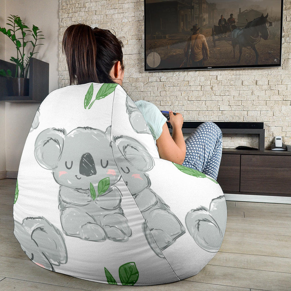 Hand Drawn Koala Leaves Pattern Bean Bag Cover
