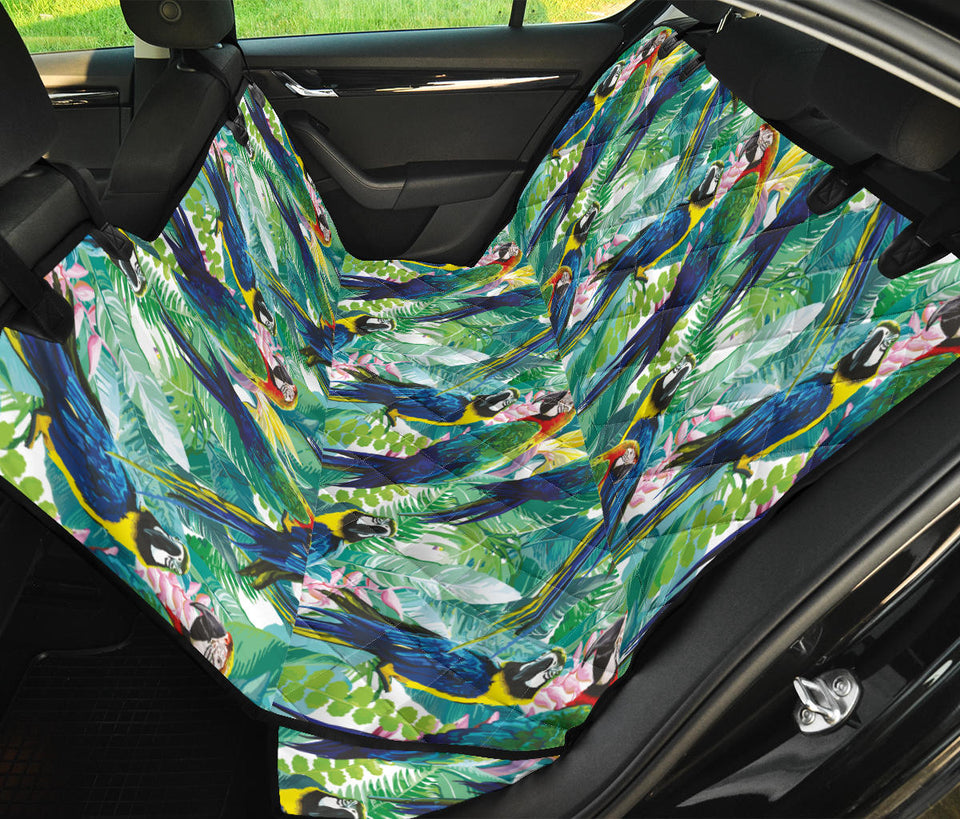 Colorful Parrot Exotic Flower Leaves Dog Car Seat Covers
