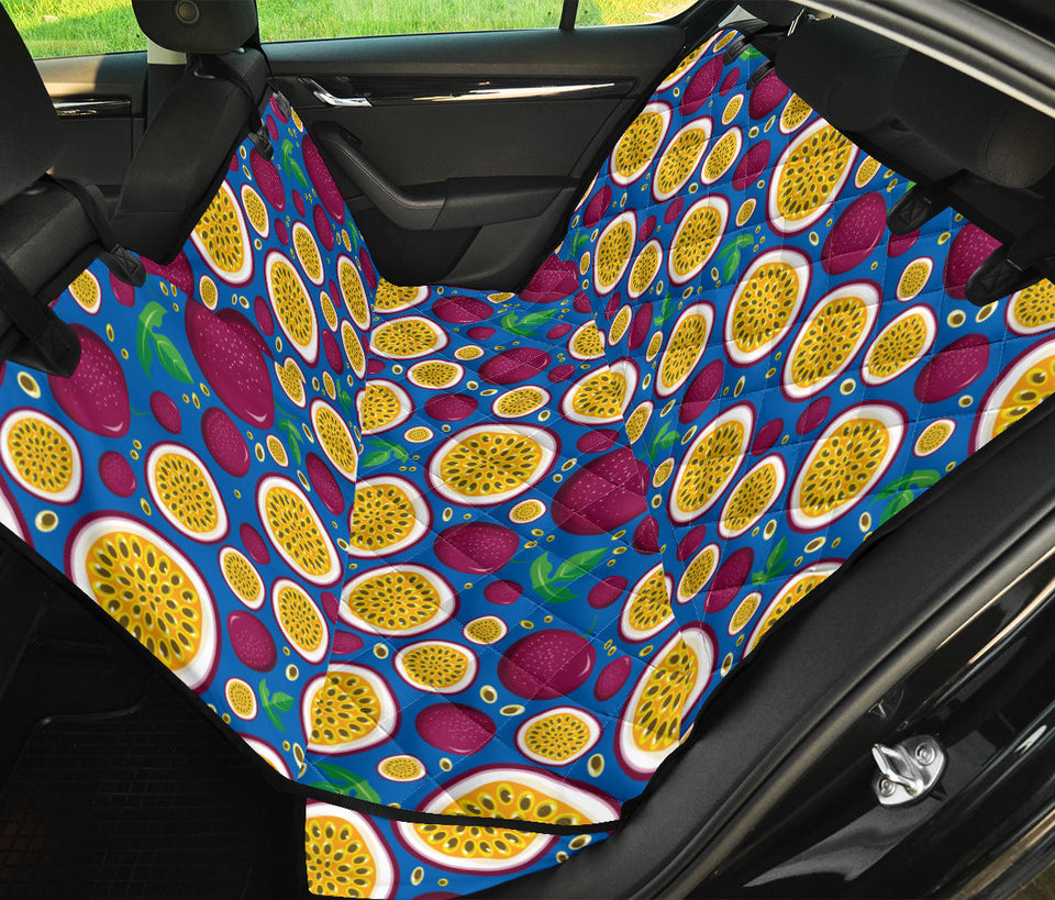 Passion Fruit Blue Background Dog Car Seat Covers