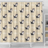 Cute Siberian Husky Shower Curtain Fulfilled In US