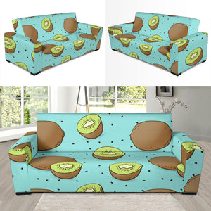 Kiwi Blue Background Sofa Slipcover