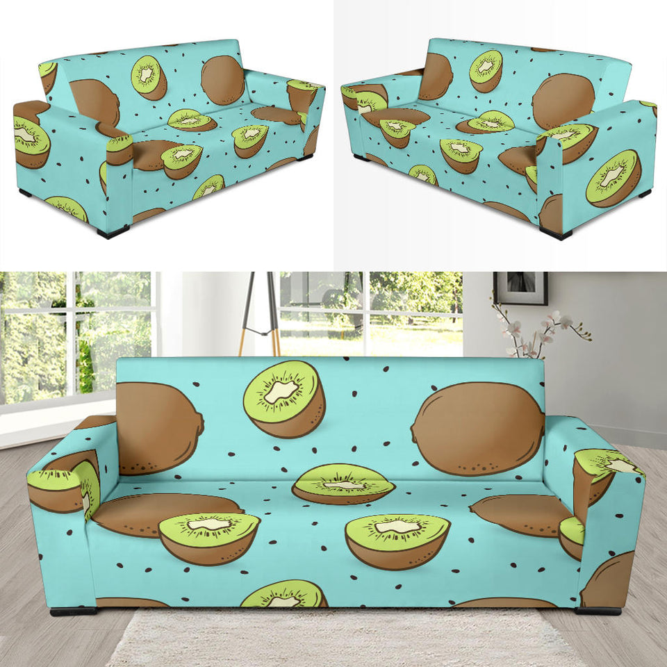 Kiwi Blue Background Sofa Slipcover