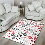 Bicycle Pattern Print Design 04 Area Rug
