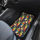 Colorful Parrot Flower Pattern Front Car Mats