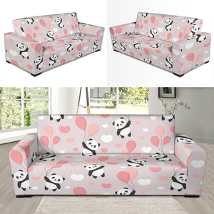 Cute Panda Ballon Heart Pattern Sofa Slipcover