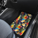 Colorful Parrot Flower Pattern Front And Back Car Mats