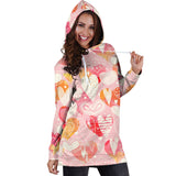 Hand Drawn Heart Design Pattern Women'S Hoodie Dress