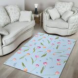 Watercolor Tulips Pattern Area Rug