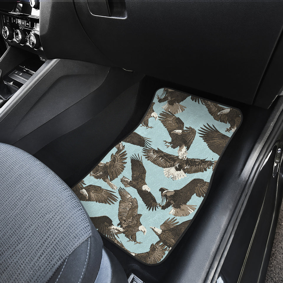 Eagle Pattern Print Design 01 Front and Back Car Mats