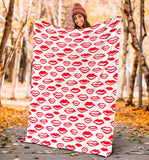 Lips Pattern Print Design 05 Premium Blanket