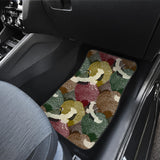 Japanese Cranes Flying Forest Dot Pattern Front Car Mats