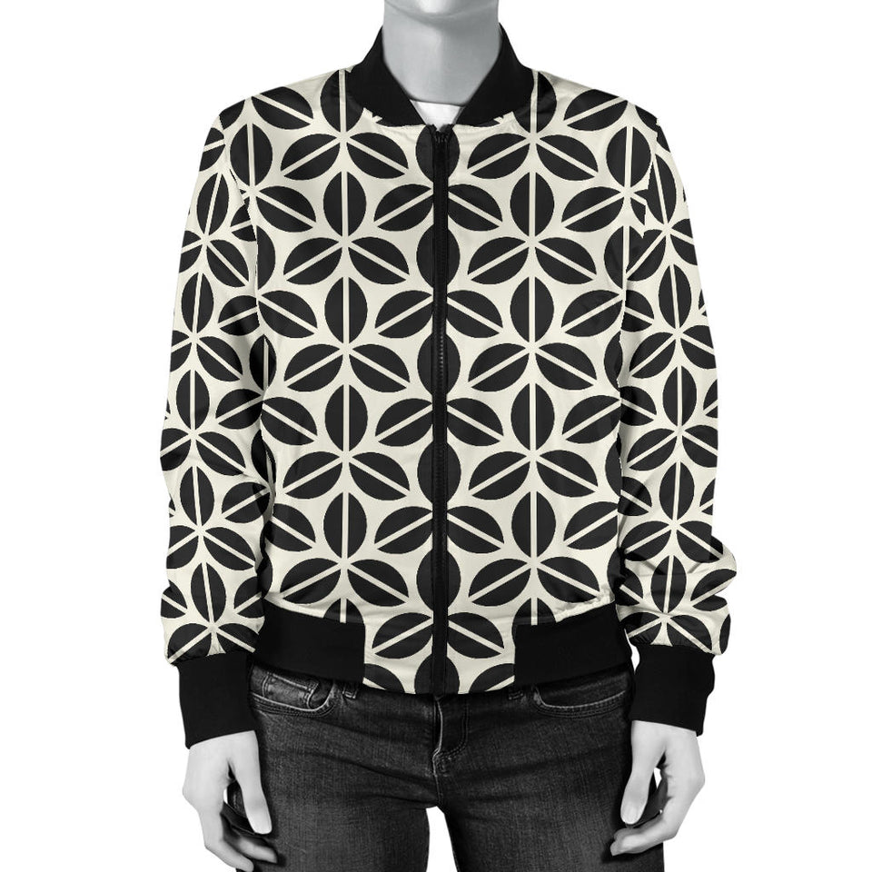 Coffee Bean Abstract Modern Pattern Women'S Bomber Jacket