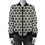 Coffee Bean Abstract Modern Pattern Women'S Bomber Jacket