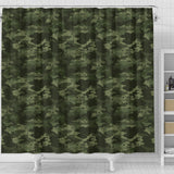 Digital Green Camo Camouflage Pattern Shower Curtain Fulfilled In US
