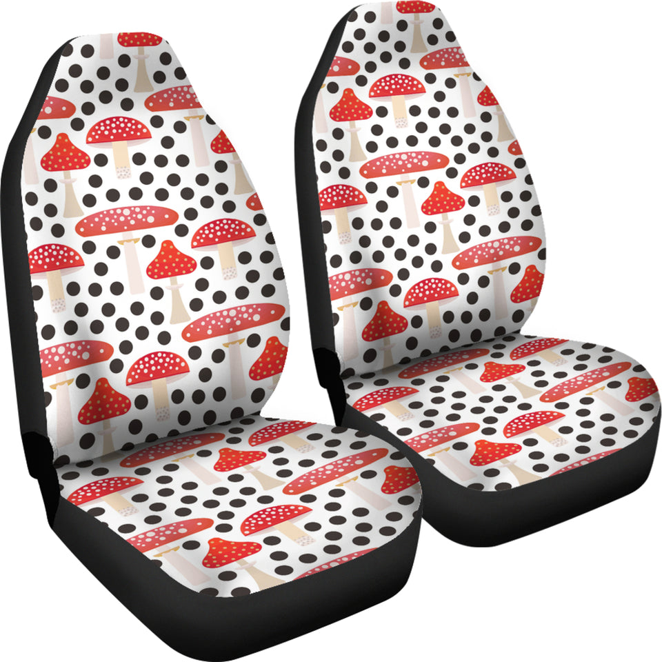 Red Mushroom Dot Pattern Universal Fit Car Seat Covers