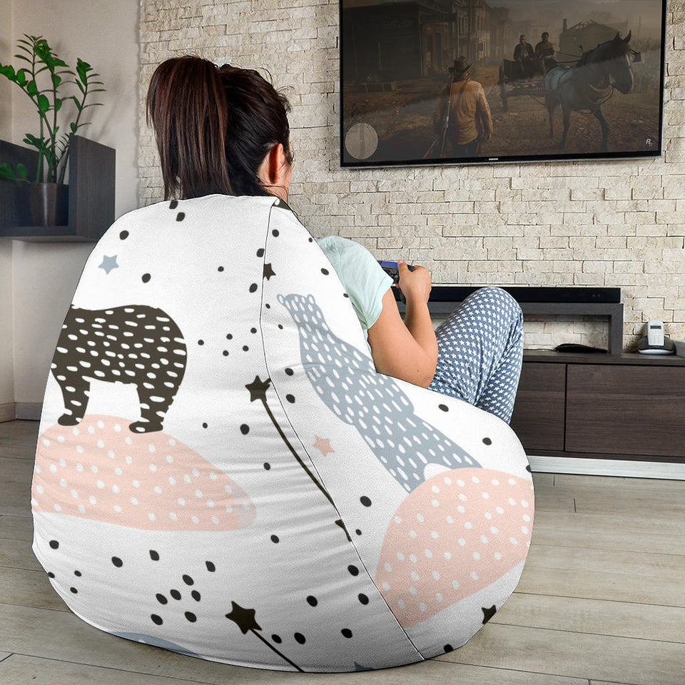 Polar Bears Star Poka Dot Pattern Bean Bag Cover
