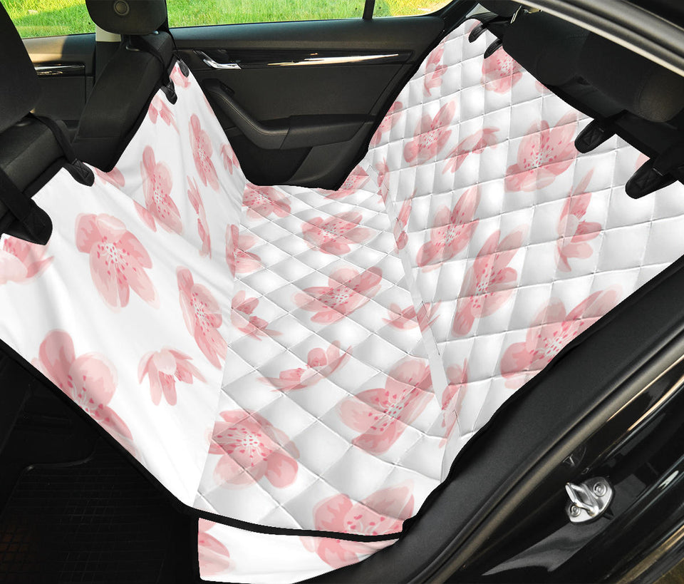 Pink Sakura Cherry Blossom Pattern Dog Car Seat Covers