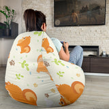 Cute Brown Pomeranian Paw Leave Bone Pattern Bean Bag Cover